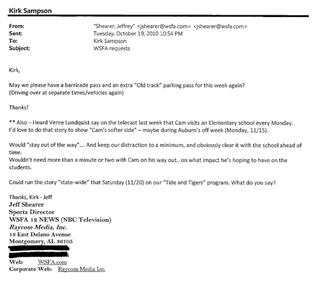 Illustration for article titled "Am I Sick? Are We All Sick?": Overwrought Things The Media Wrote To Auburn's PR Guy During Cam Newton's Wild 2010 Season